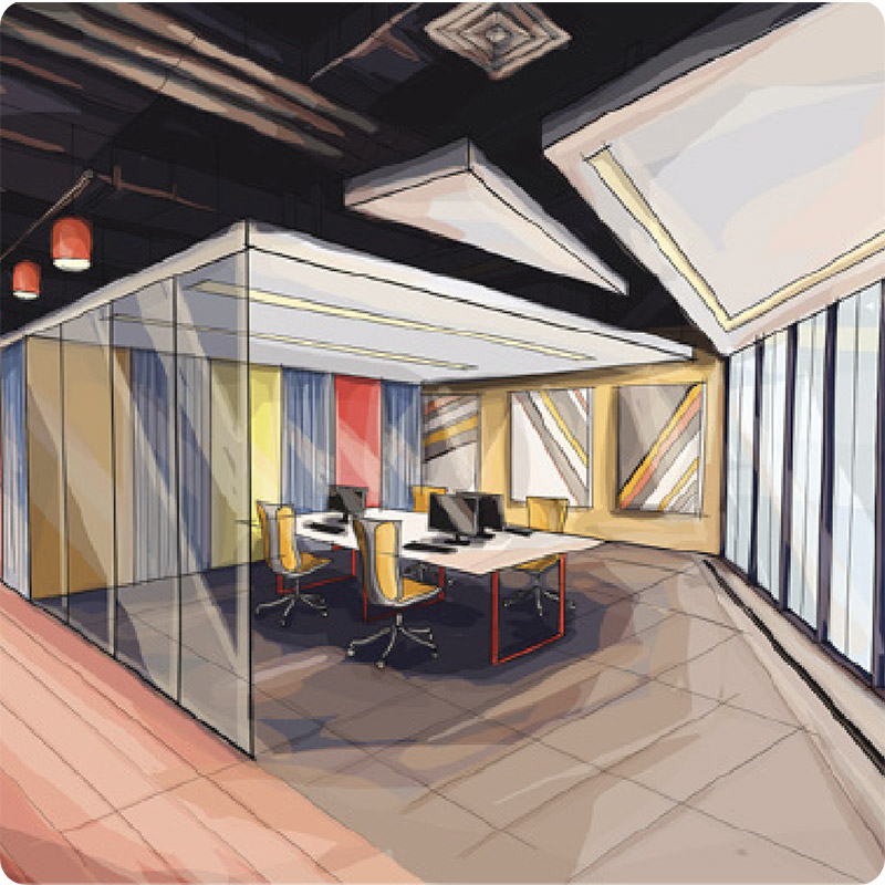 Office design illustration